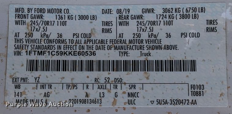 image for item LF9618 2018 Ford F150  pickup truck