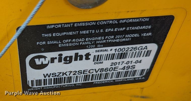 image for item LF9659 2017 Wright Stander ZK  ZTR lawn mower