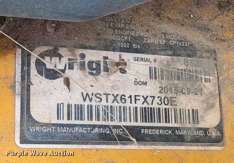 image for item LF9662 2015 Wright Stander X  ZTR lawn mower