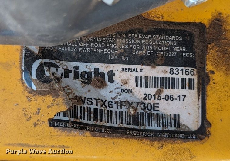 image for item LF9666 2015 Wright Stander  ZTR lawn mower