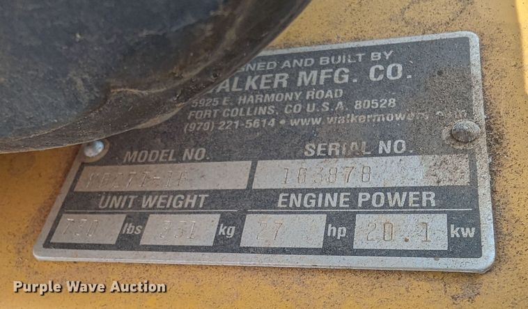 image for item LF9668 Walker B27i  ZTR lawn mower