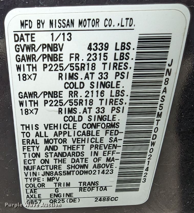 image for item LF9714 2013 Nissan Rogue  SUV