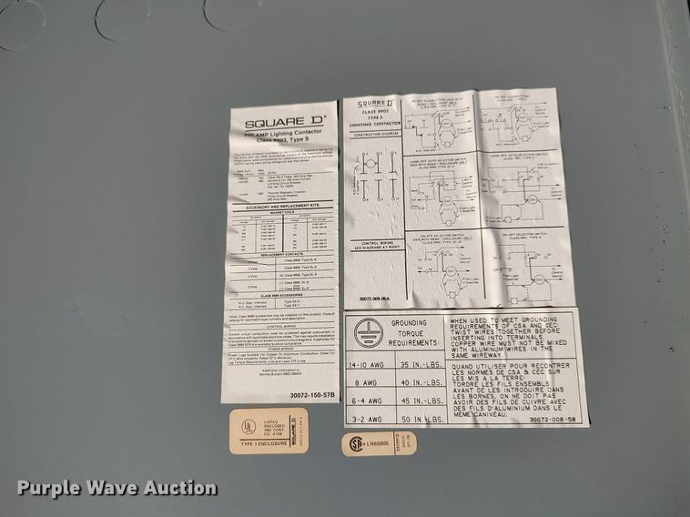 image for item LG9596 Square D  lighting contactor