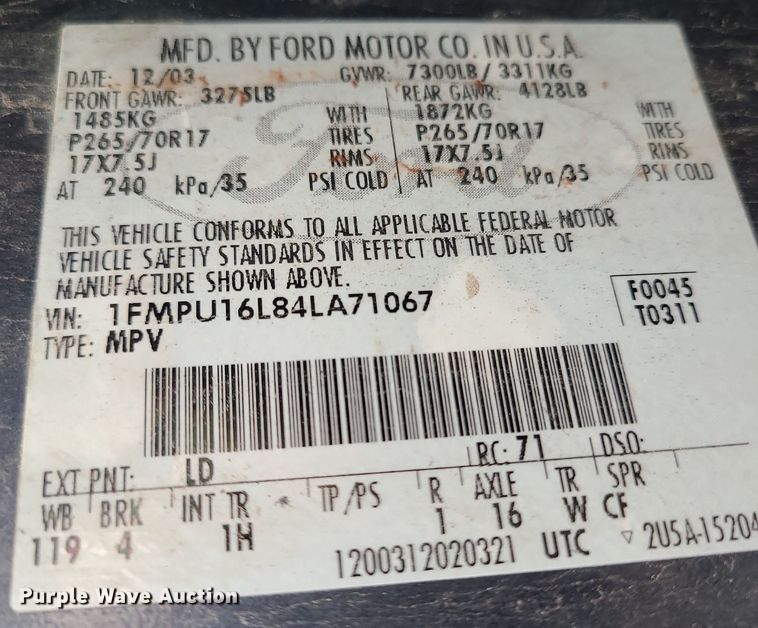 image for item LH9859 2004 Ford Expedition  SUV