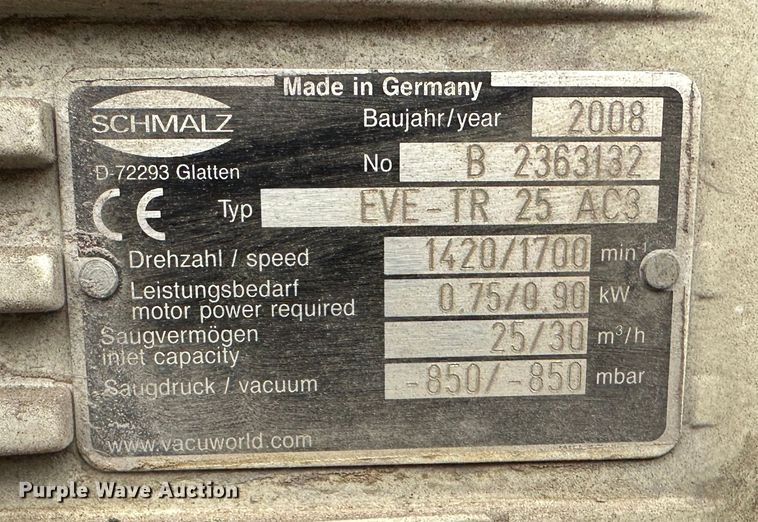 image for item LN9078 2008 Schmalz  vacuum lifting machine