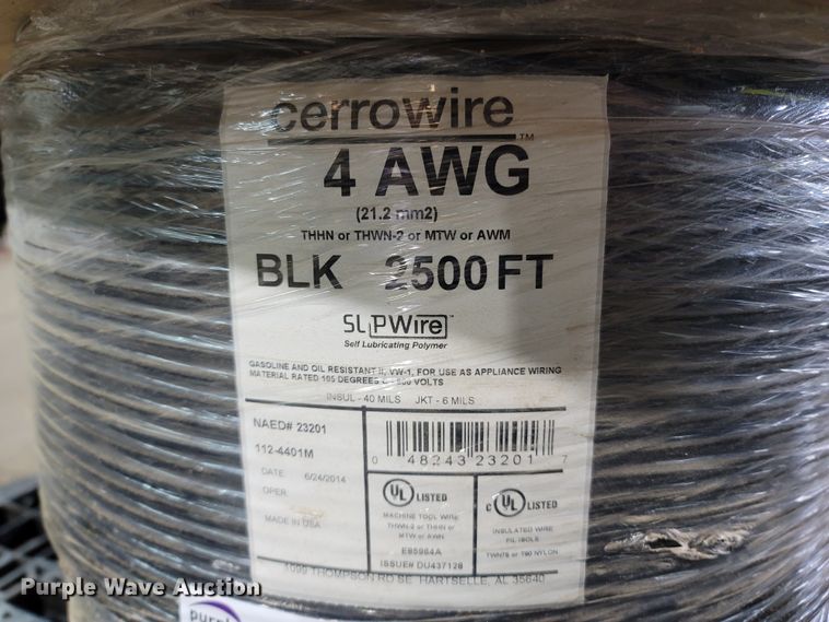image for item MB9845 2,500' of Cerrowire 4 AWG THHN wire
