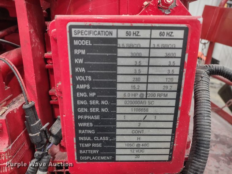 image for item MD9399 Westerbeke 3.5 SBCG  generator