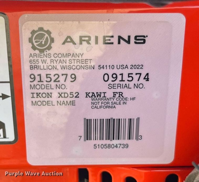 image for item MD9566 Ariens Ikon XD52  ZTR lawn mower