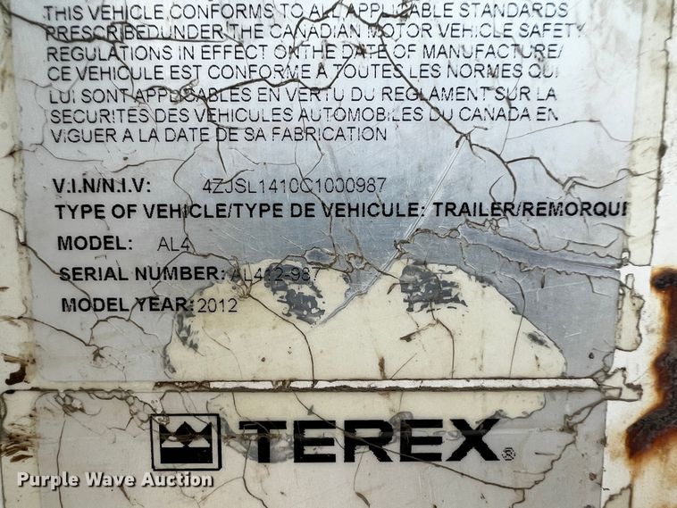 image for item MK9773 2012 Terex AL4  light plant