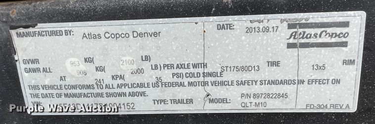 image for item MK9778 2013 Atlas Copco QLT M10  light plant