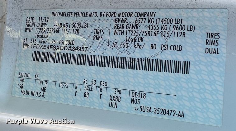 image for item MM9182 2013 Ford E450  box truck