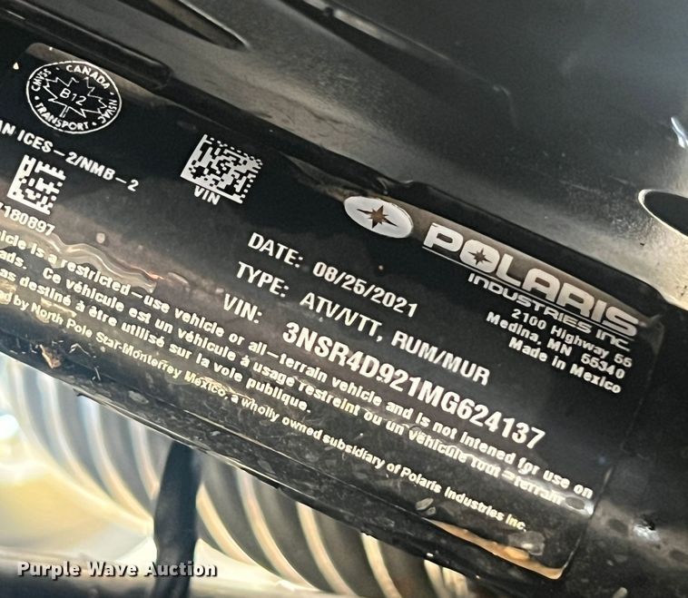 image for item MM9197 2021 Polaris RZR ProXP 4  utility vehicle