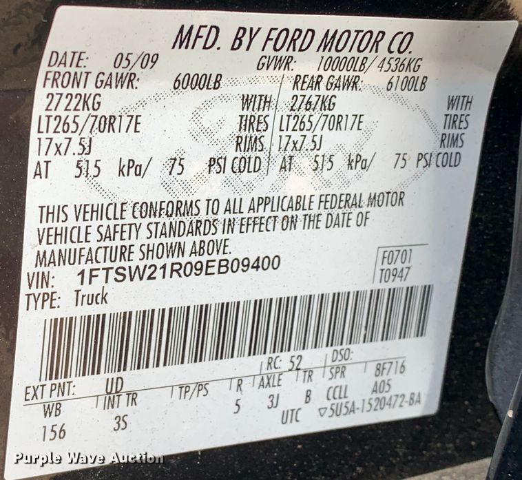 image for item MM9752 2009 Ford F250 Super Duty  Crew Cab pickup truck