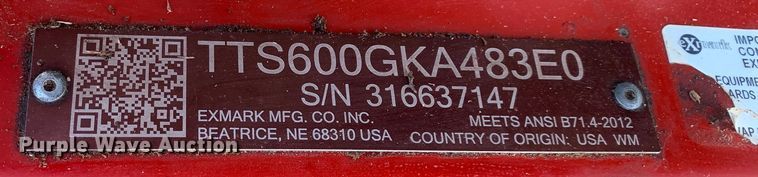 image for item MM9764 2016 Exmark FS600V ZTR  lawn mower