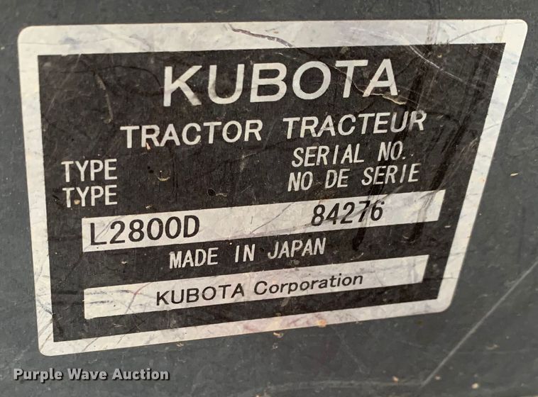 image for item MM9773 Kubota L2800  MFWD tractor