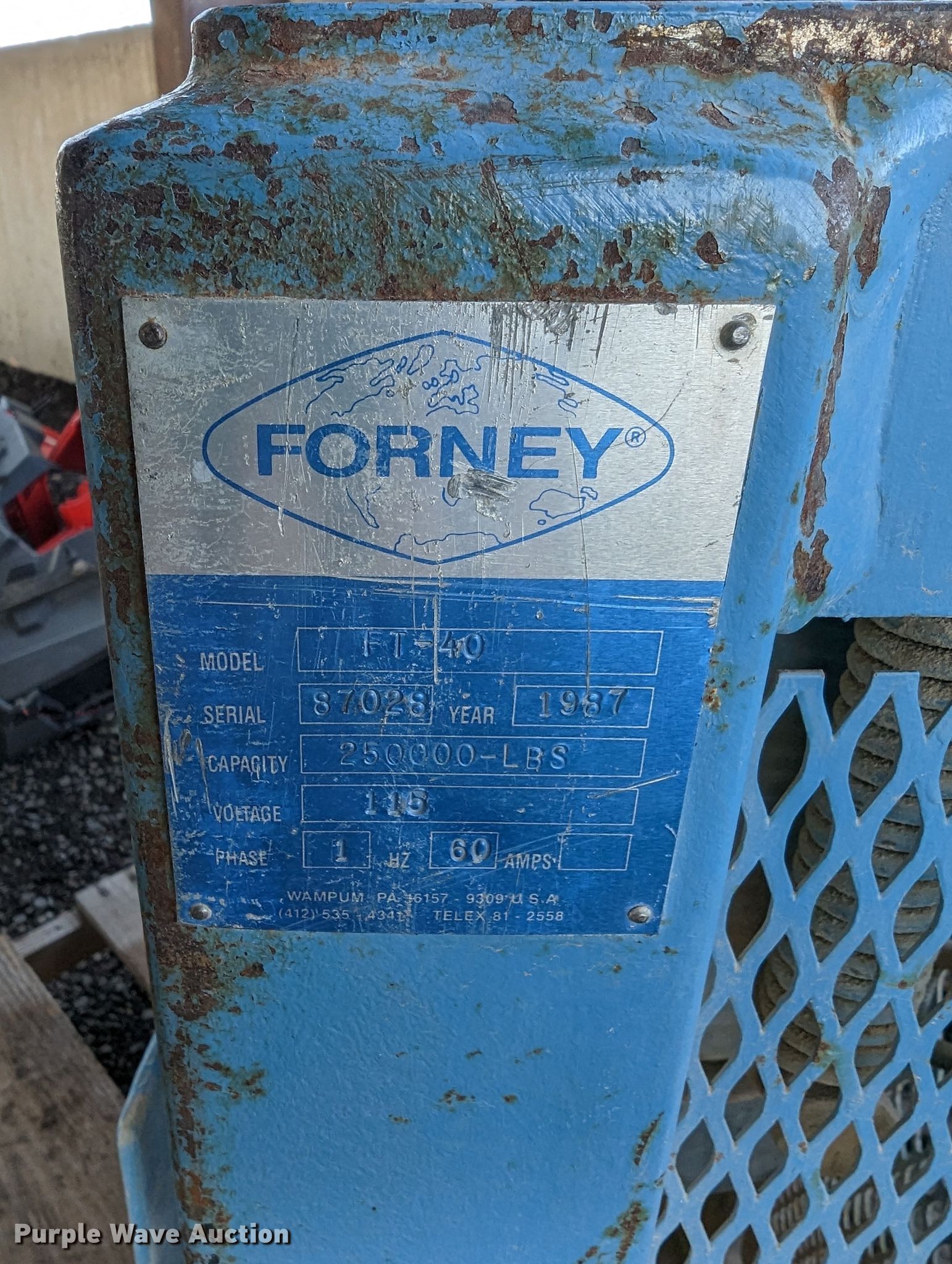 1987 Forney FT-40 hydraulic press in Edmond, OK | Item LF9629 sold ...