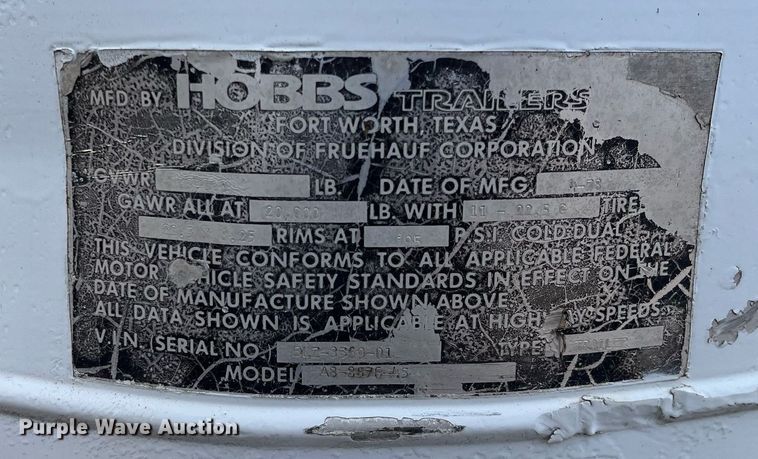 image for item DG5446 1978 Hobbs A8-8576-45  dry van trailer