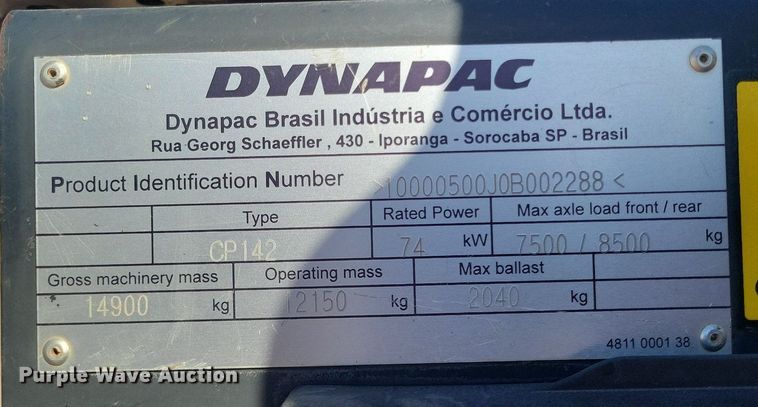 image for item DK0392 Dynapac CP142  pneumatic roller