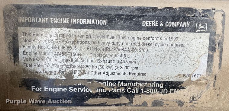 image for item DL7037 1999 Ingersoll Rand P185WJD  air compressor