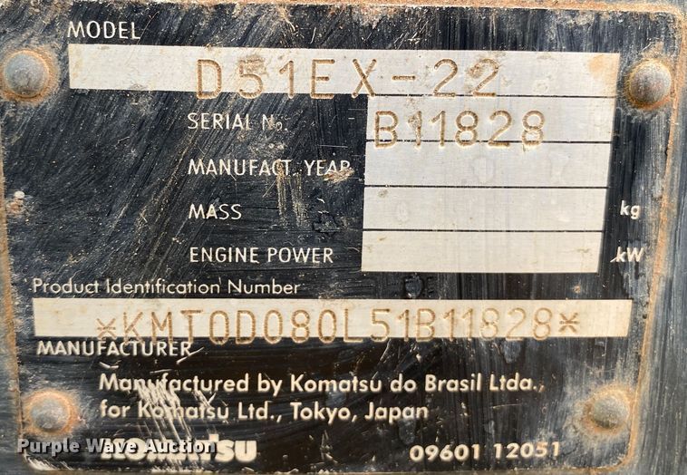 image for item DL7046 2010 Komatsu D51EX-22  dozer