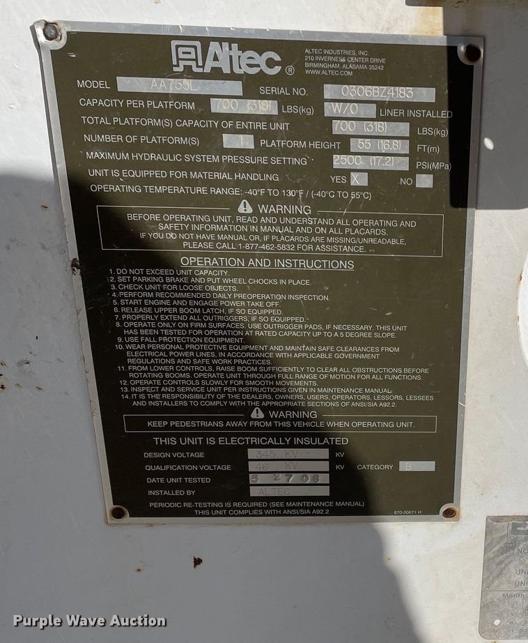 image for item DN4551 2006 Ford F750 Super Duty  bucket truck