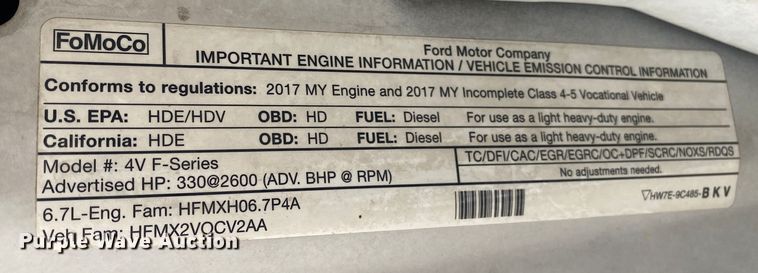 image for item DN8219 2017 Ford F550 Super Duty XL  Crew Cab bucket truck