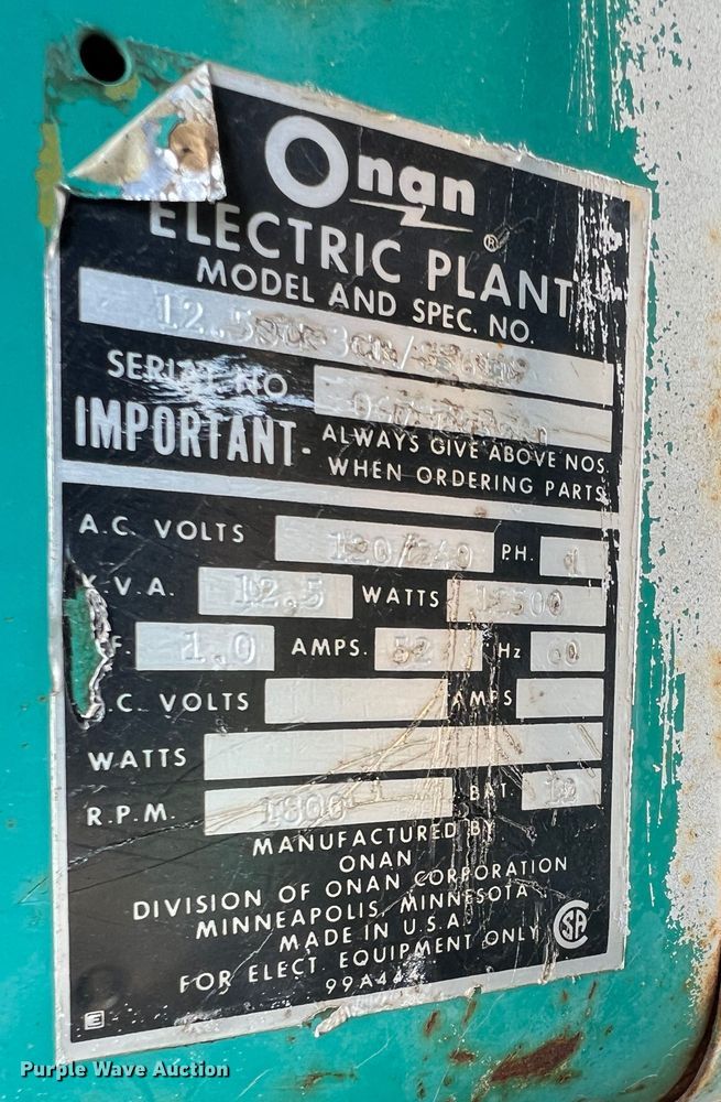 image for item DO2178 Hutchinson  generator