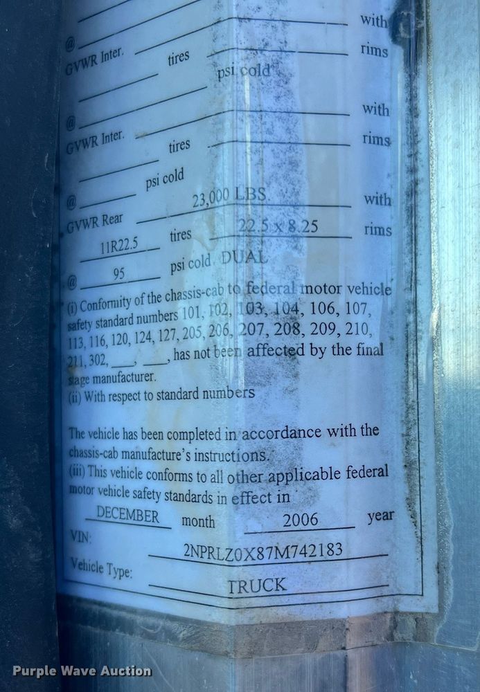 image for item DO3790 2007 Peterbilt 340  volumetric ready mix truck