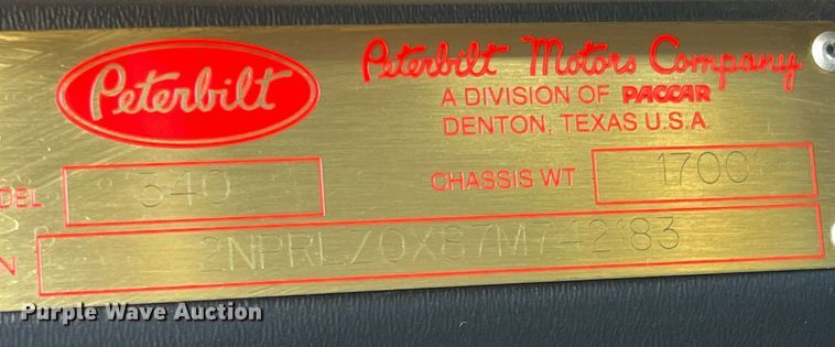 image for item DO3790 2007 Peterbilt 340  volumetric ready mix truck