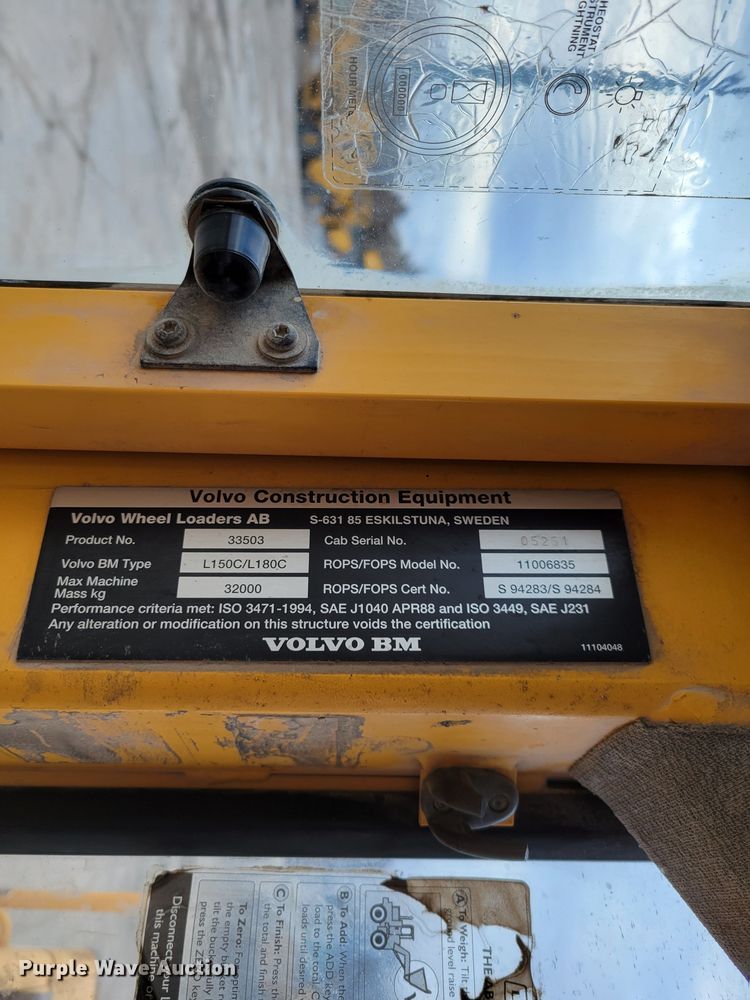 image for item DO4186 1996 Volvo L180C  wheel loader