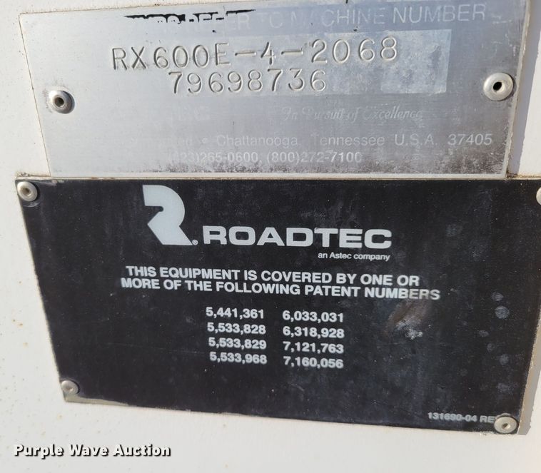 image for item DO4200 2014 Roadtec RX600E-4  VCS milling machine