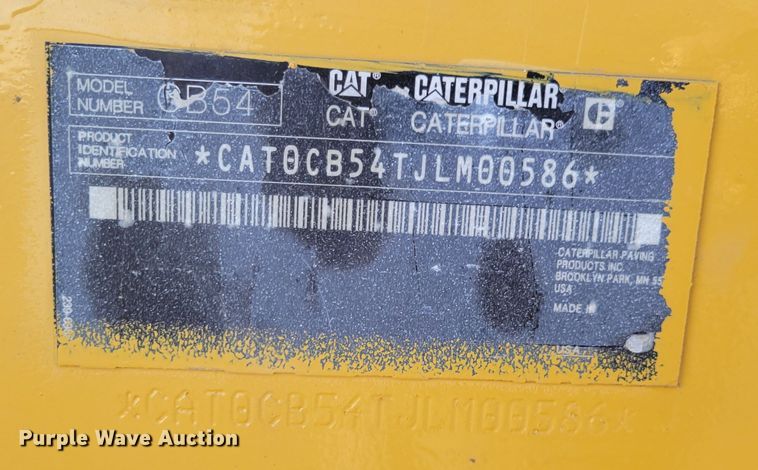 image for item DO4201 2012 Caterpillar CB-54  double drum vibratory roller