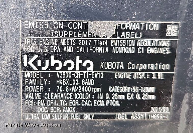 image for item DO4205 2018 Kubota SVL95-2S  tracked skid steer loader