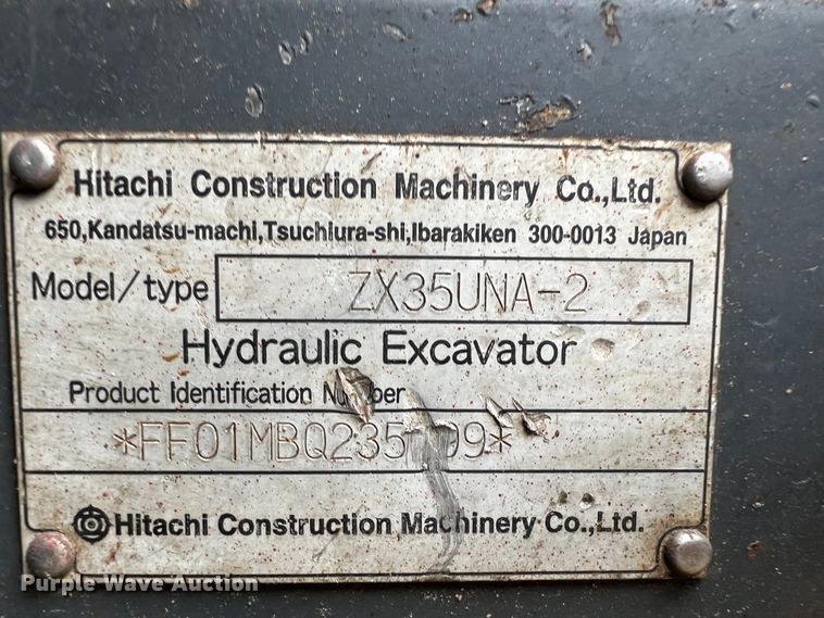 image for item DQ1996 Hitachi ZX35UNA-2  mini excavator