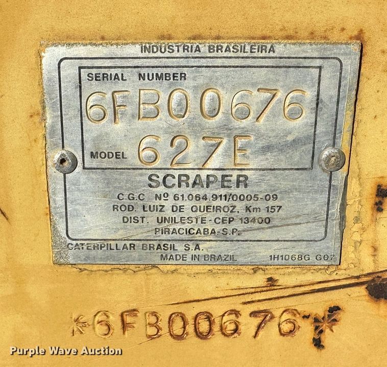 image for item DR6005 1990 Caterpillar 627E  conventional scraper