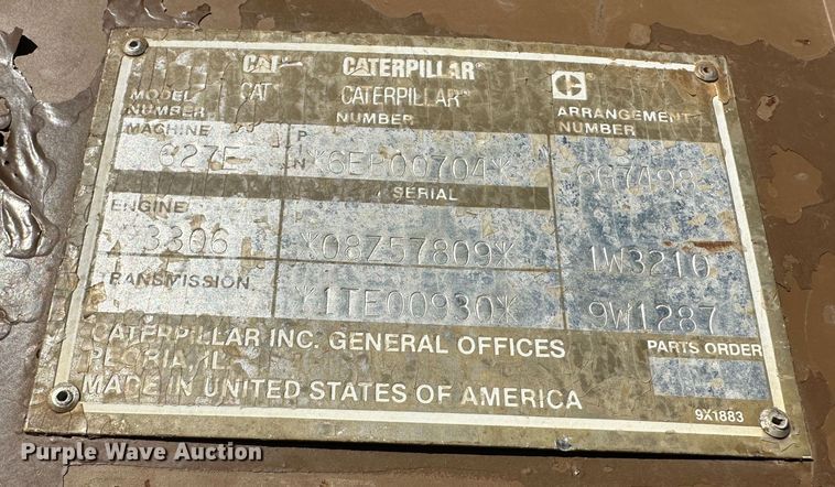 image for item DR6005 1990 Caterpillar 627E  conventional scraper