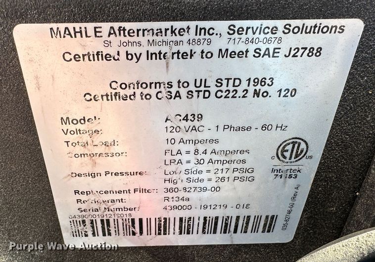 image for item DR6038 Matco AC439  AC machine