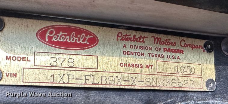 image for item DR6039 1995 Peterbilt 378  dump truck