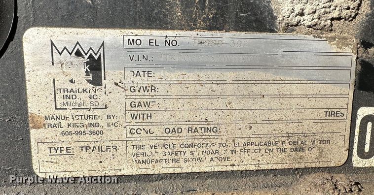 image for item DR6048 2010 Trail King  side dump trailer