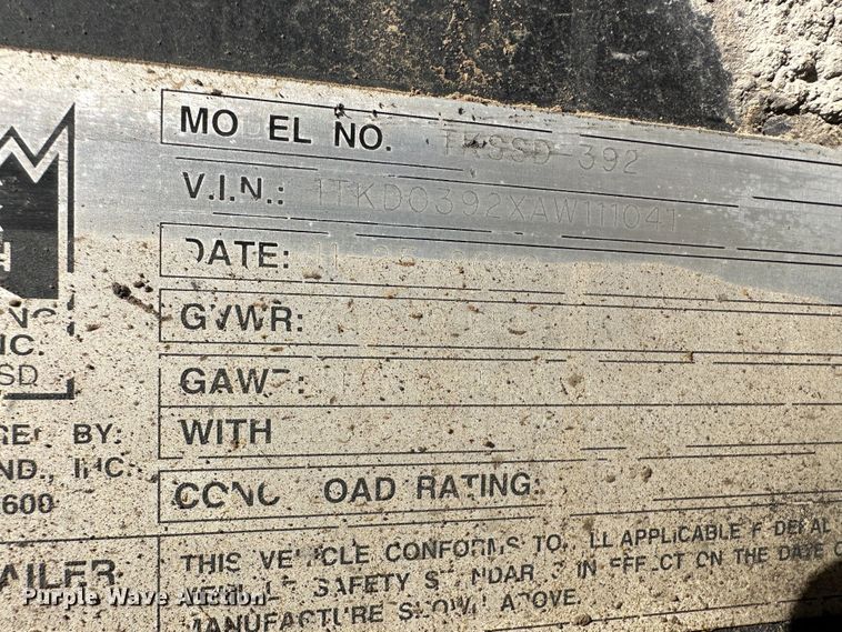 image for item DR6048 2010 Trail King  side dump trailer