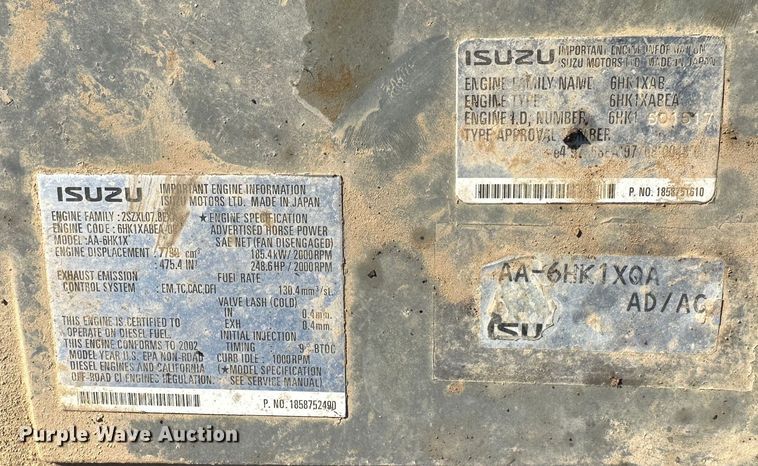 image for item DR7469 2002 Hitachi 330LC  excavator