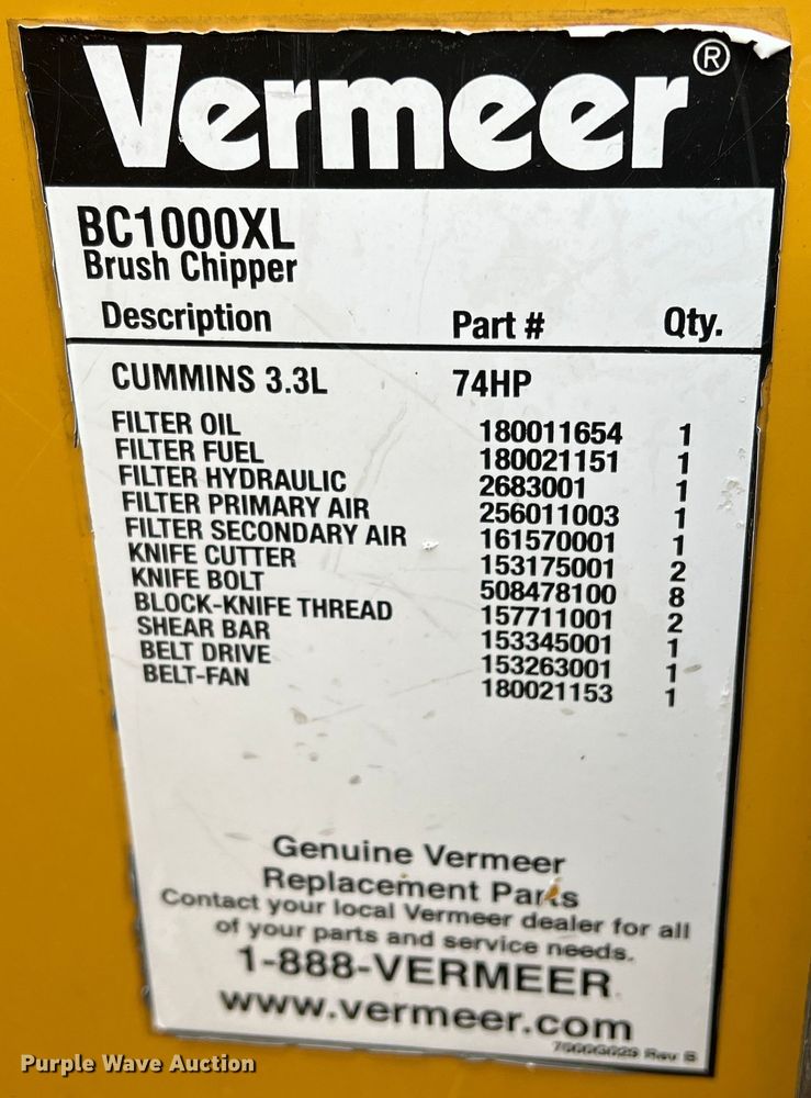 image for item DS2807 2013 Vermeer BC1000XL  wood chipper