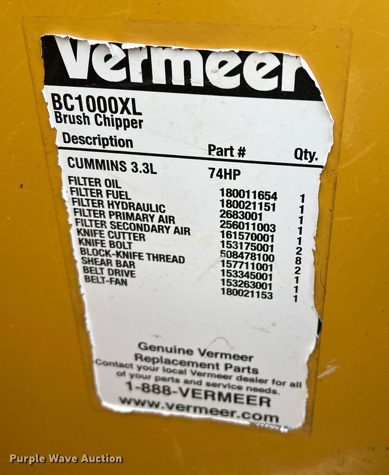 image for item DS2809 2013 Vermeer BC1000XL  wood chipper