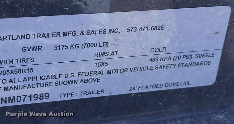 image for item JL9343 2022 Heartland  equipment trailer