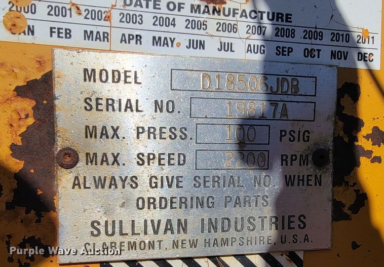 image for item JL9350 Sullivan D18506JDB  air compressor