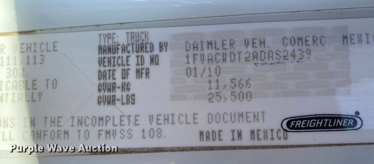 image for item JW9171 2010 Freightliner M2  utility / service truck