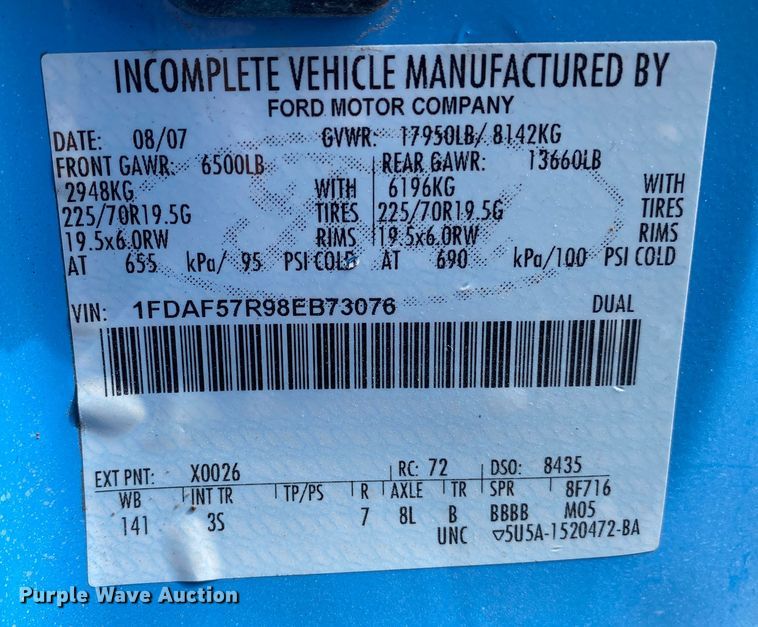 image for item KB9576 2008 Ford F550 Super Duty  bucket truck