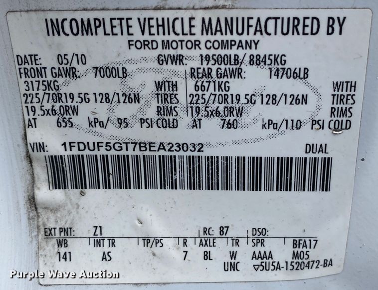 image for item KB9577 2011 Ford F550 Super Duty  bucket truck