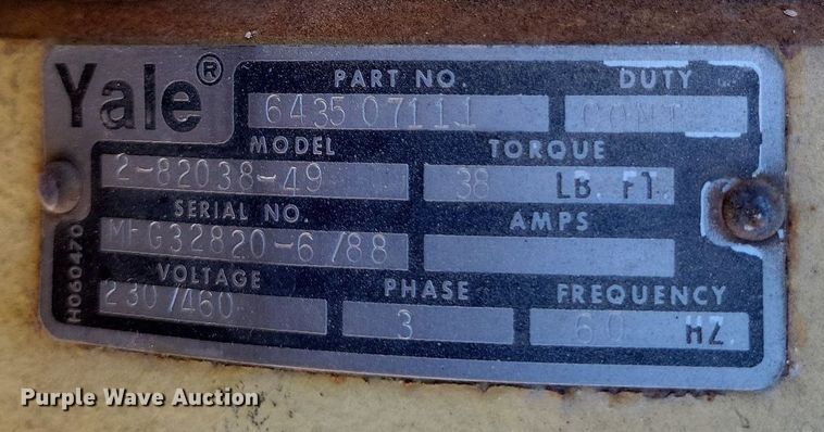 image for item KD9300 Yale DEW15X30RT11S4  overhead crane