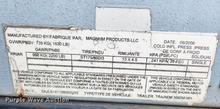 image for item KT9437 2006 Magnum  light plant